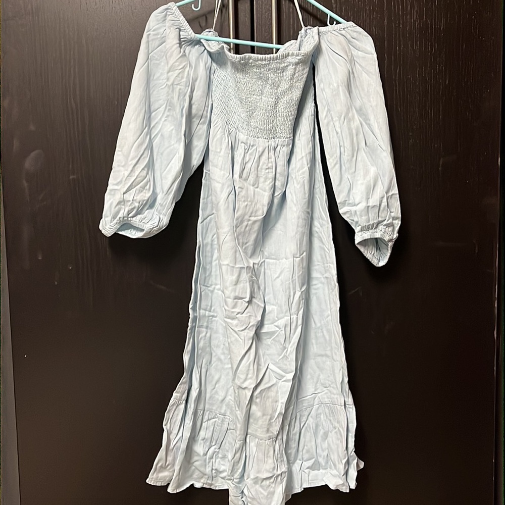 Accessorize London Off the Shoulder Dress - Medium - Blue